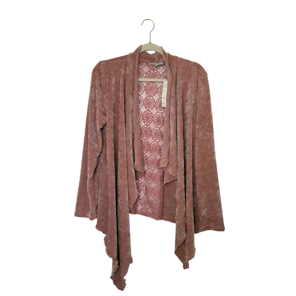 Bliss Lane Large Mauve Dust Rose Waterfall Drape Cardigan Fairycore Boho Chic